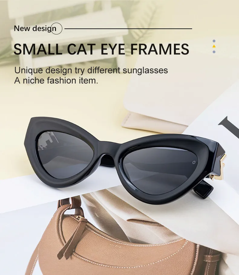 Cat Eye Streetwear Geometric Pc Full Frame Women's Sunglasses display picture 2
