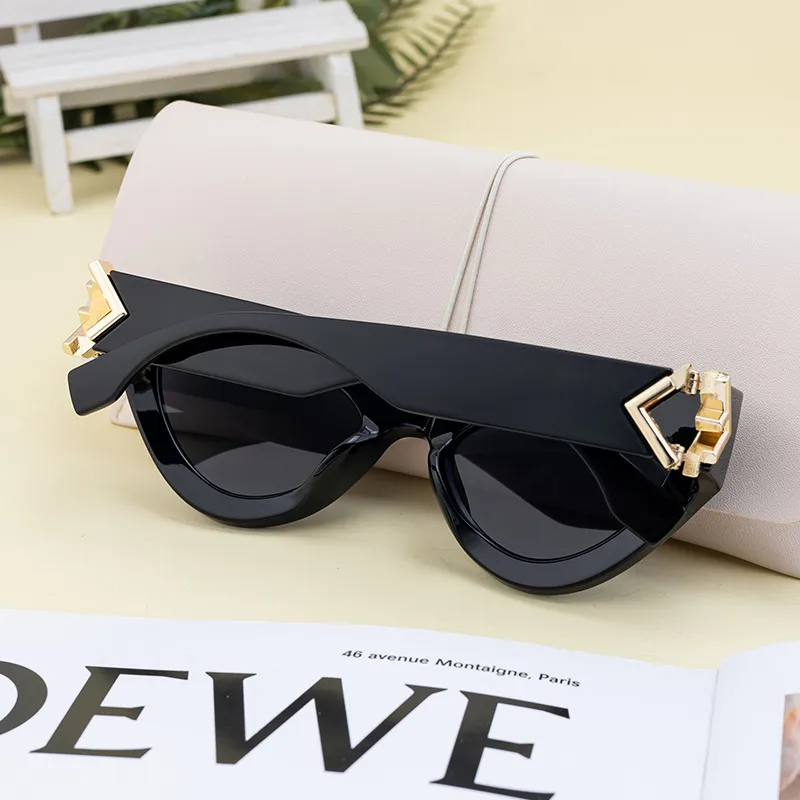 Cat Eye Streetwear Geometric Pc Full Frame Women's Sunglasses display picture 3