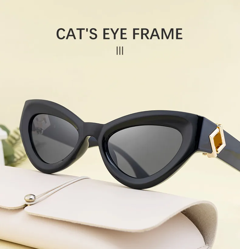 Cat Eye Streetwear Geometric Pc Full Frame Women's Sunglasses display picture 5