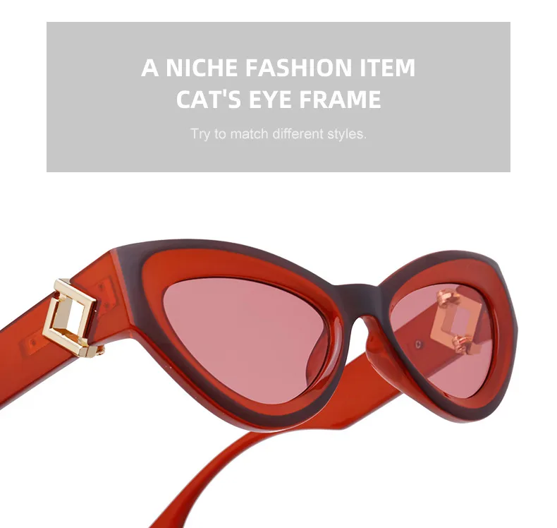 Cat Eye Streetwear Geometric Pc Full Frame Women's Sunglasses display picture 7