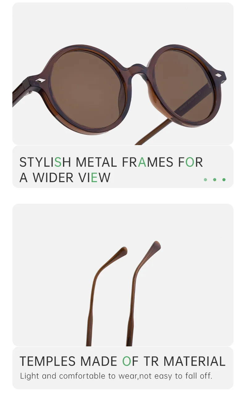 Cadre Rond Vêtement De Rue Géométrique Pc Plein Cadre Femmes De Lunettes De Soleil display picture 7