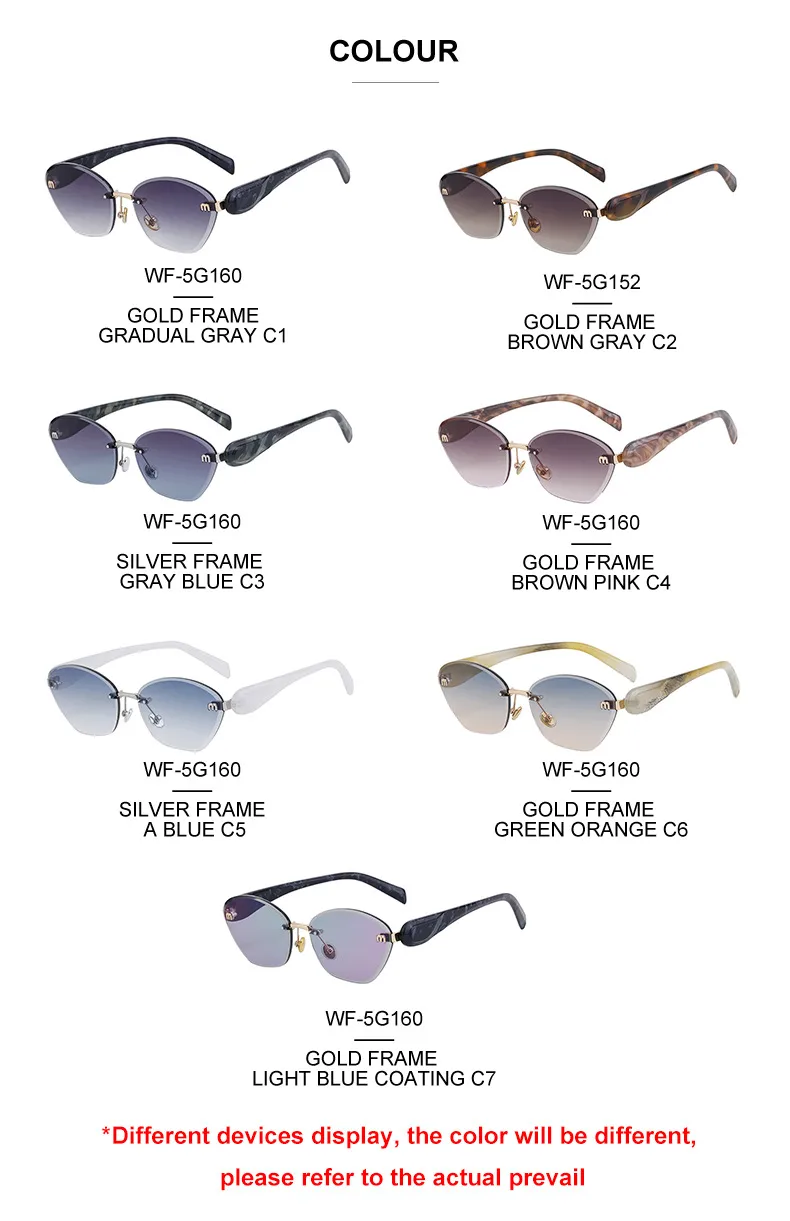 Retro Classic Style Geometric Pc Cat Eye Frameless Women's Sunglasses display picture 11