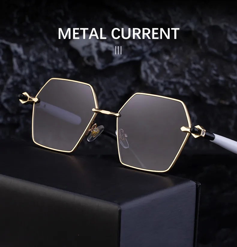 Polygon Modern Style Classic Style Geometric Pc Full Frame Men's Sunglasses display picture 5
