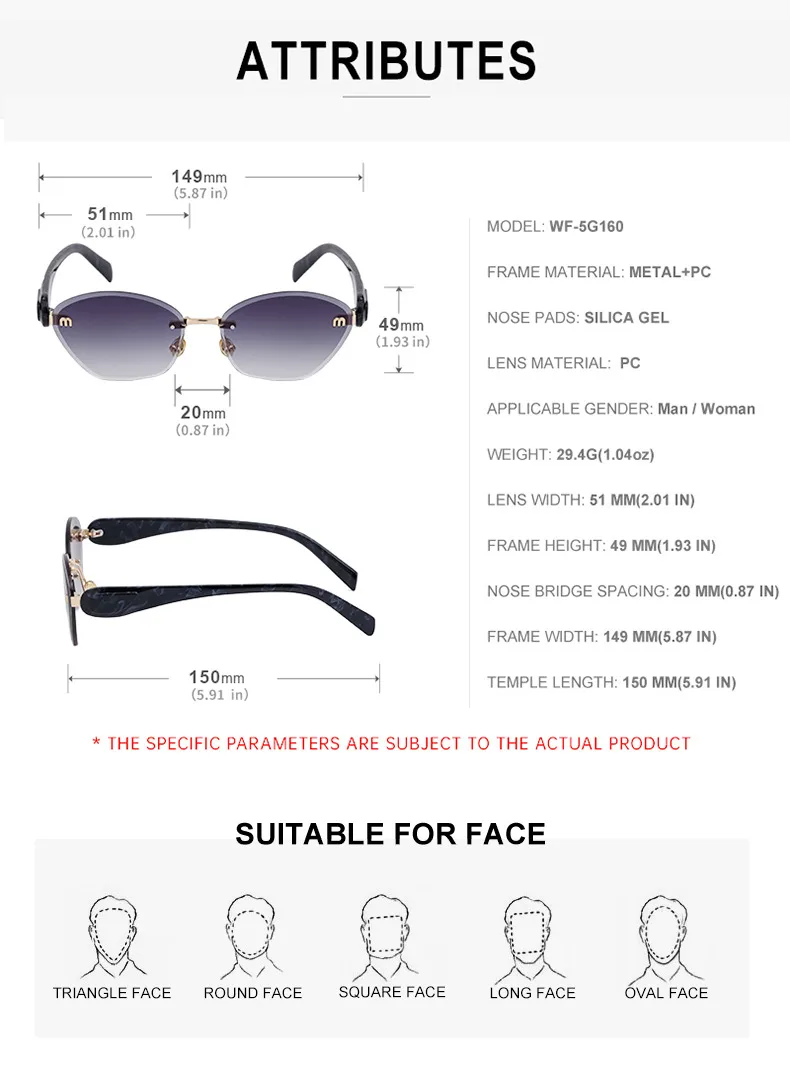 Retro Classic Style Geometric Pc Cat Eye Frameless Women's Sunglasses display picture 12