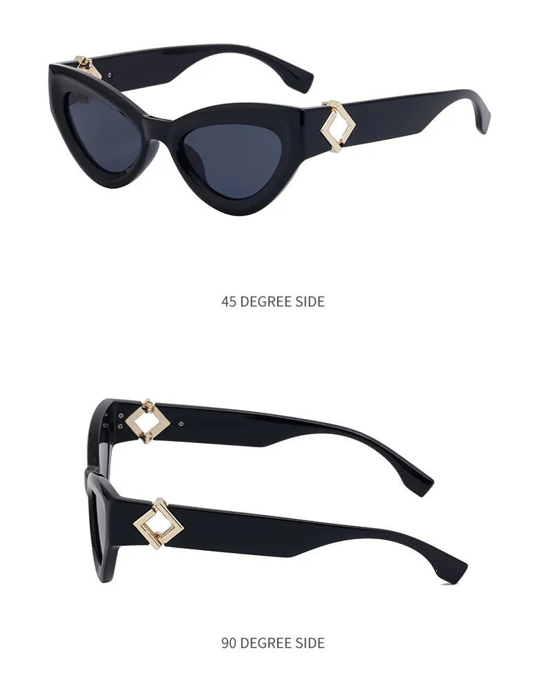 Cat Eye Streetwear Geometric Pc Full Frame Women's Sunglasses display picture 14