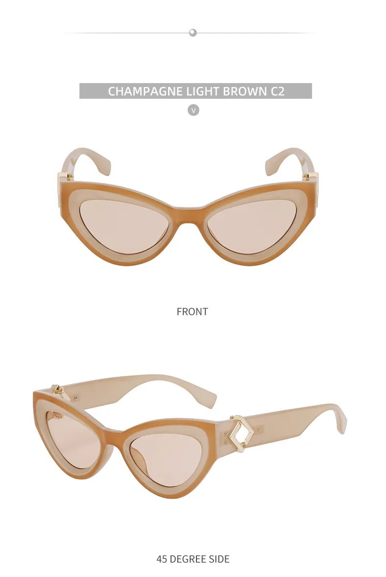 Cat Eye Streetwear Geometric Pc Full Frame Women's Sunglasses display picture 15