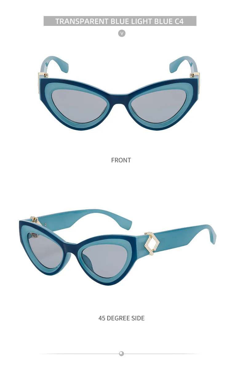 Cat Eye Streetwear Geometric Pc Full Frame Women's Sunglasses display picture 17