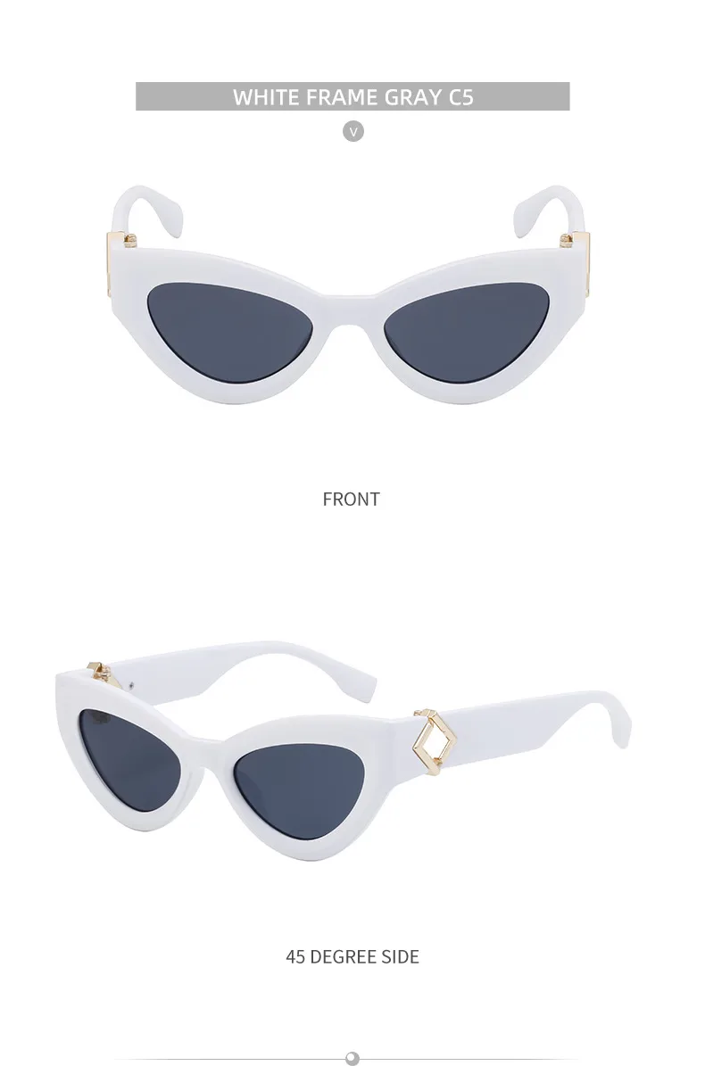 Cat Eye Streetwear Geometric Pc Full Frame Women's Sunglasses display picture 18