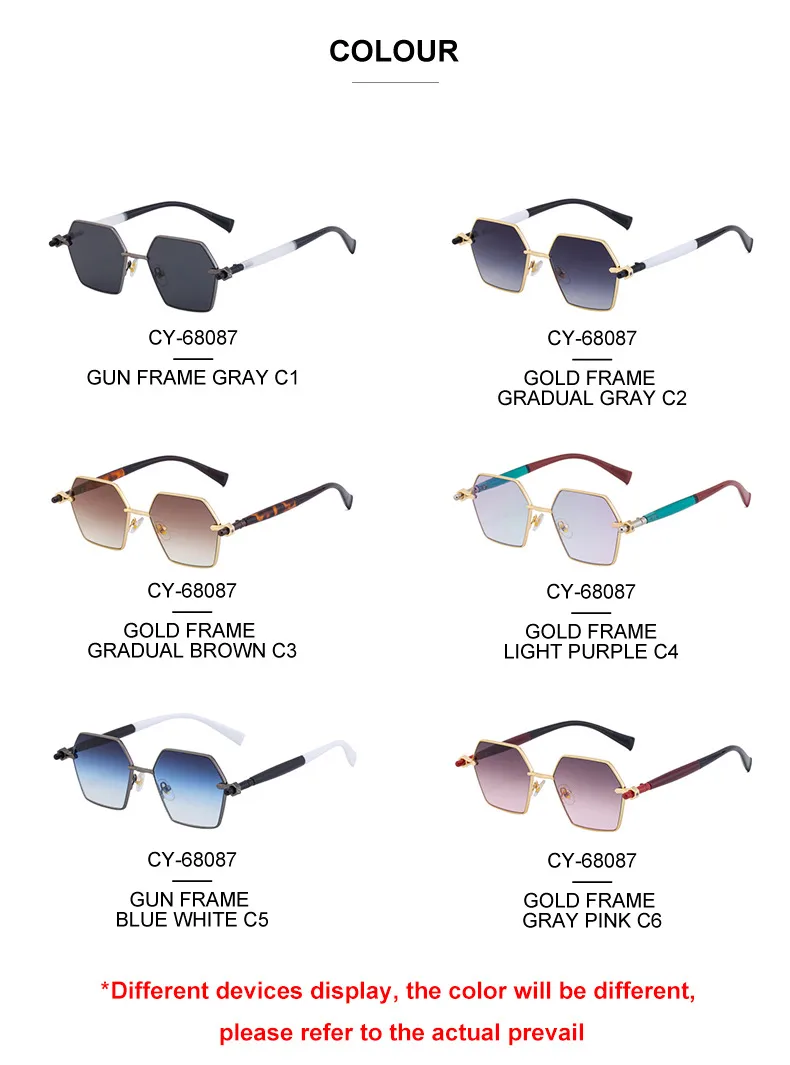 Polygon Modern Style Classic Style Geometric Pc Full Frame Men's Sunglasses display picture 12