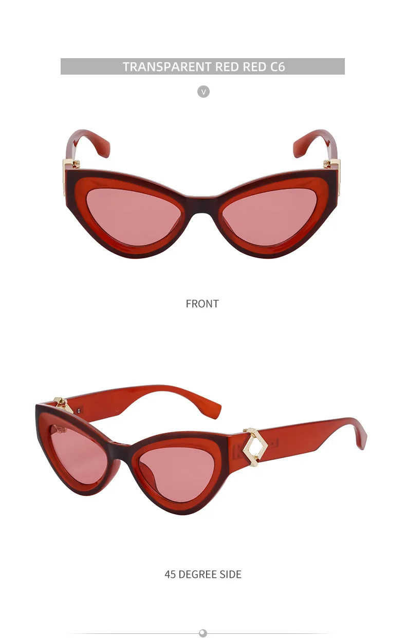 Cat Eye Streetwear Geometric Pc Full Frame Women's Sunglasses display picture 19