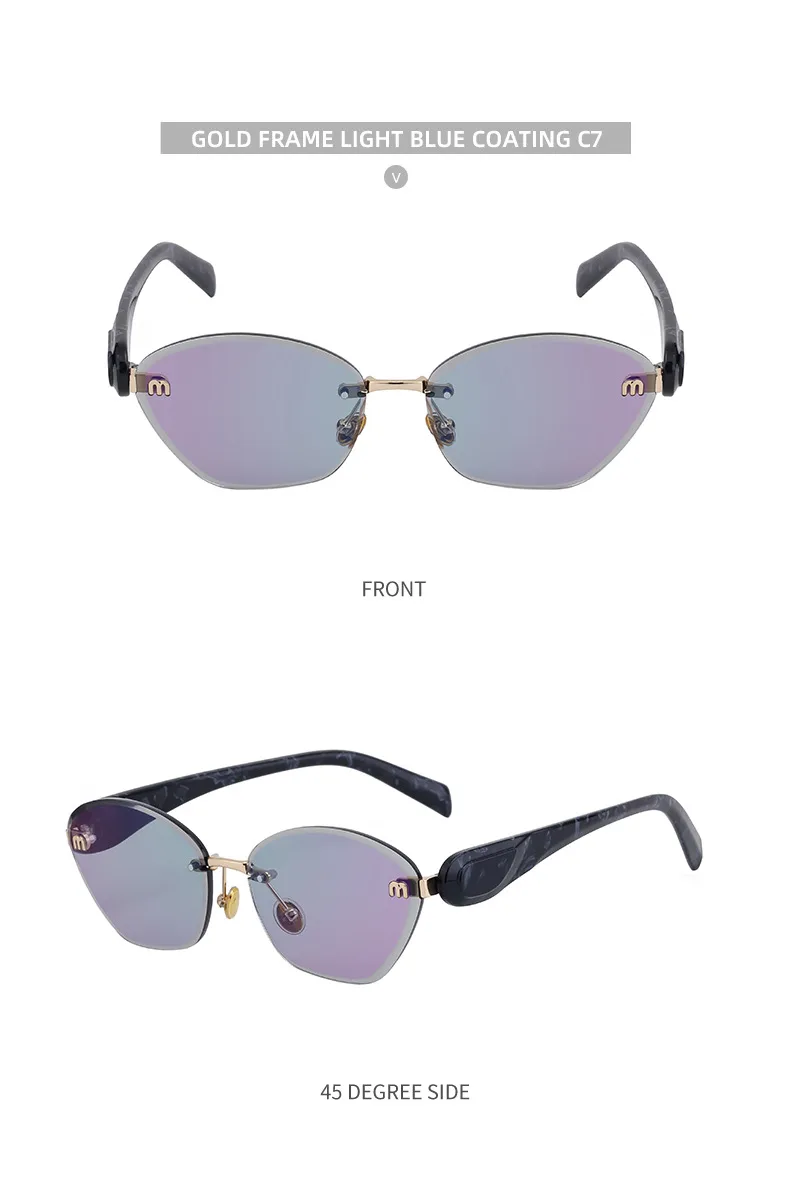 Lunettes De Soleil Sans Cadre Rétro Style Classique Géométrique Pc Cat Eye Femmes display picture 20