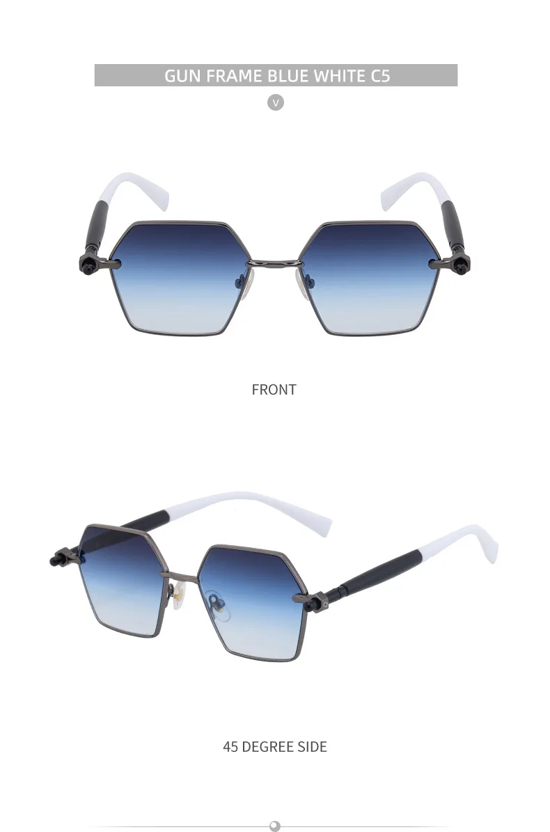 Polygon Modern Style Classic Style Geometric Pc Full Frame Men's Sunglasses display picture 19