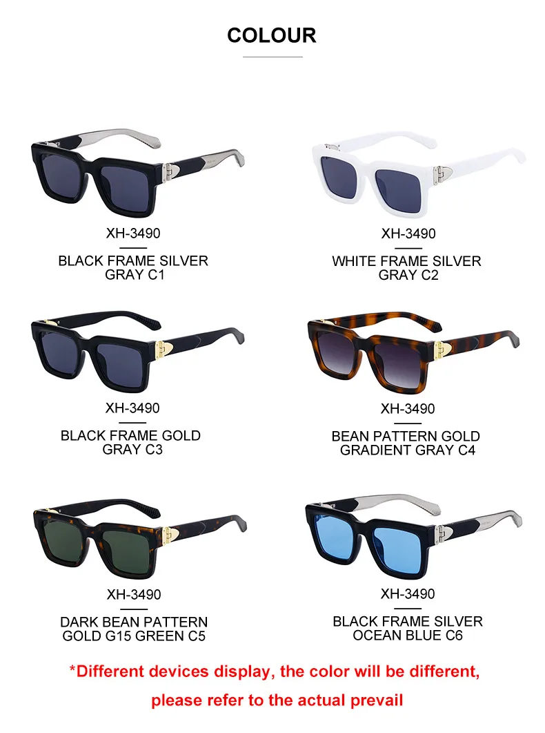 Cuadrado Estilo Moderno Estilo Clásico Geométrico Ordenador Personal Fotograma Completo Gafas De Sol Hombre display picture 12