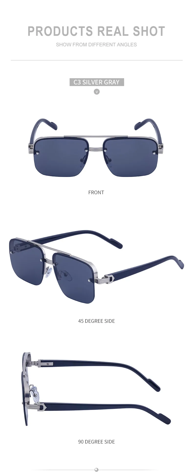 Square Streetwear Geometric Pc Full Frame Women's Sunglasses display picture 12