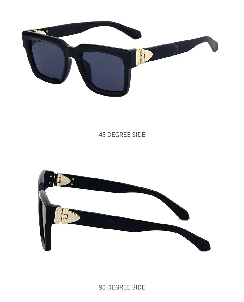 Cuadrado Estilo Moderno Estilo Clásico Geométrico Ordenador Personal Fotograma Completo Gafas De Sol Hombre display picture 15