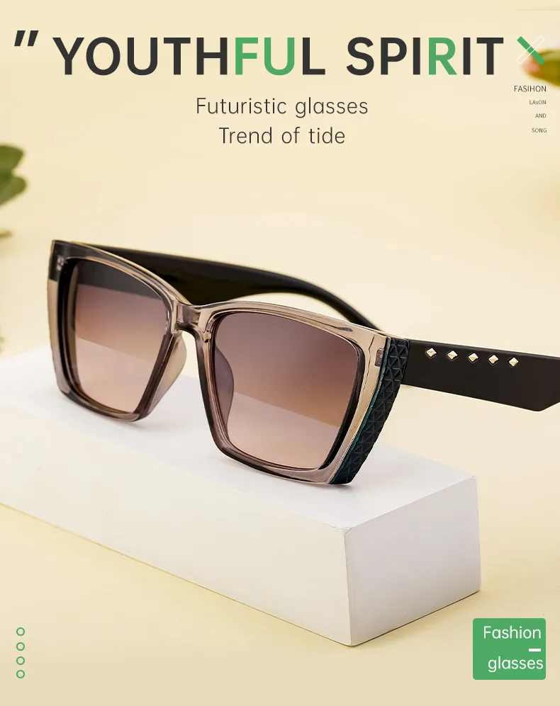 Carré Style Moderne Géométrique Pc Plein Cadre Femmes De Lunettes De Soleil display picture 1