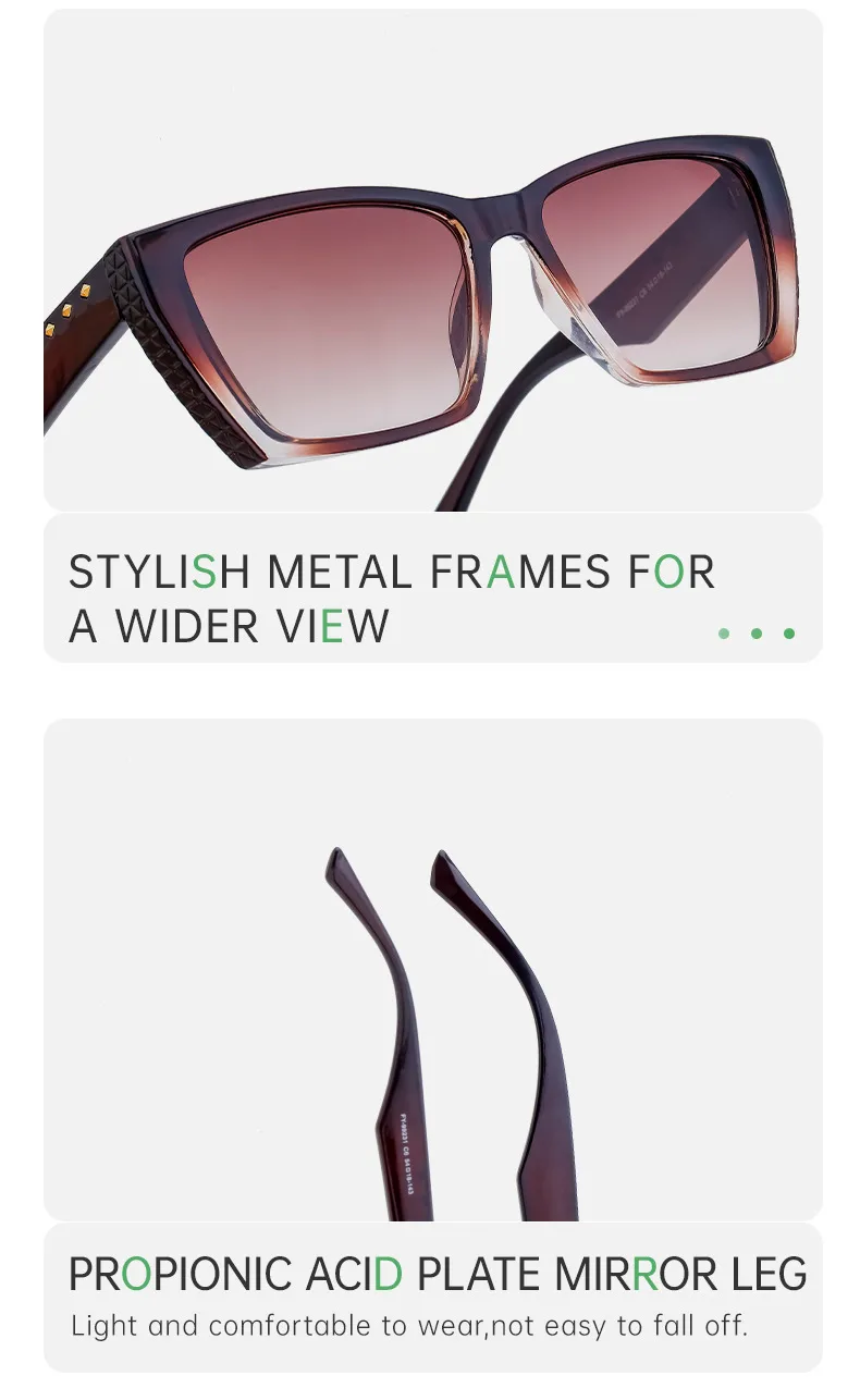 Carré Style Moderne Géométrique Pc Plein Cadre Femmes De Lunettes De Soleil display picture 7