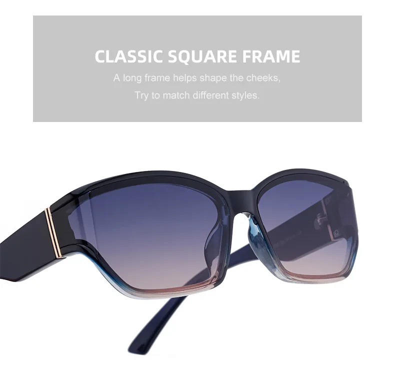 Square Modern Style Classic Style Geometric Pc Full Frame Women's Sunglasses display picture 7