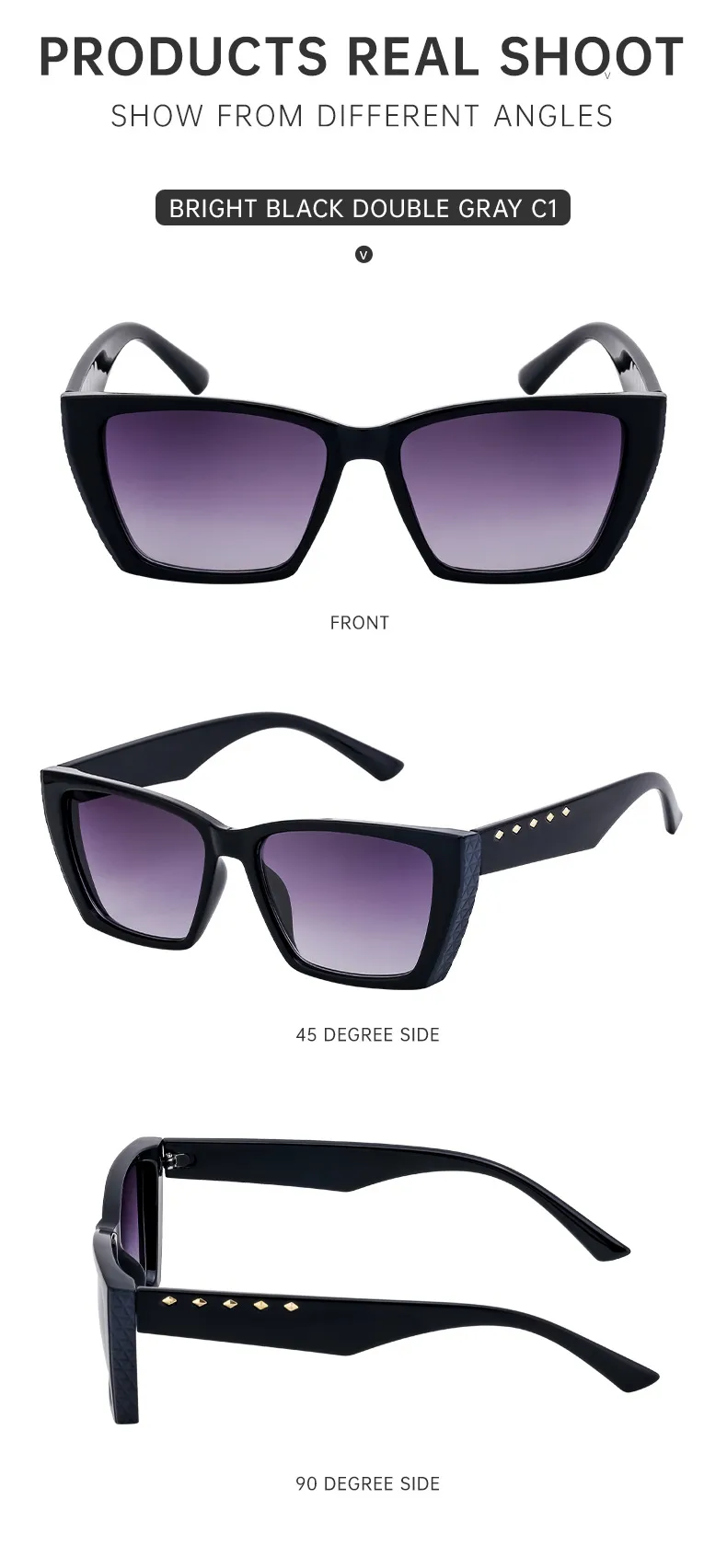 Carré Style Moderne Géométrique Pc Plein Cadre Femmes De Lunettes De Soleil display picture 11