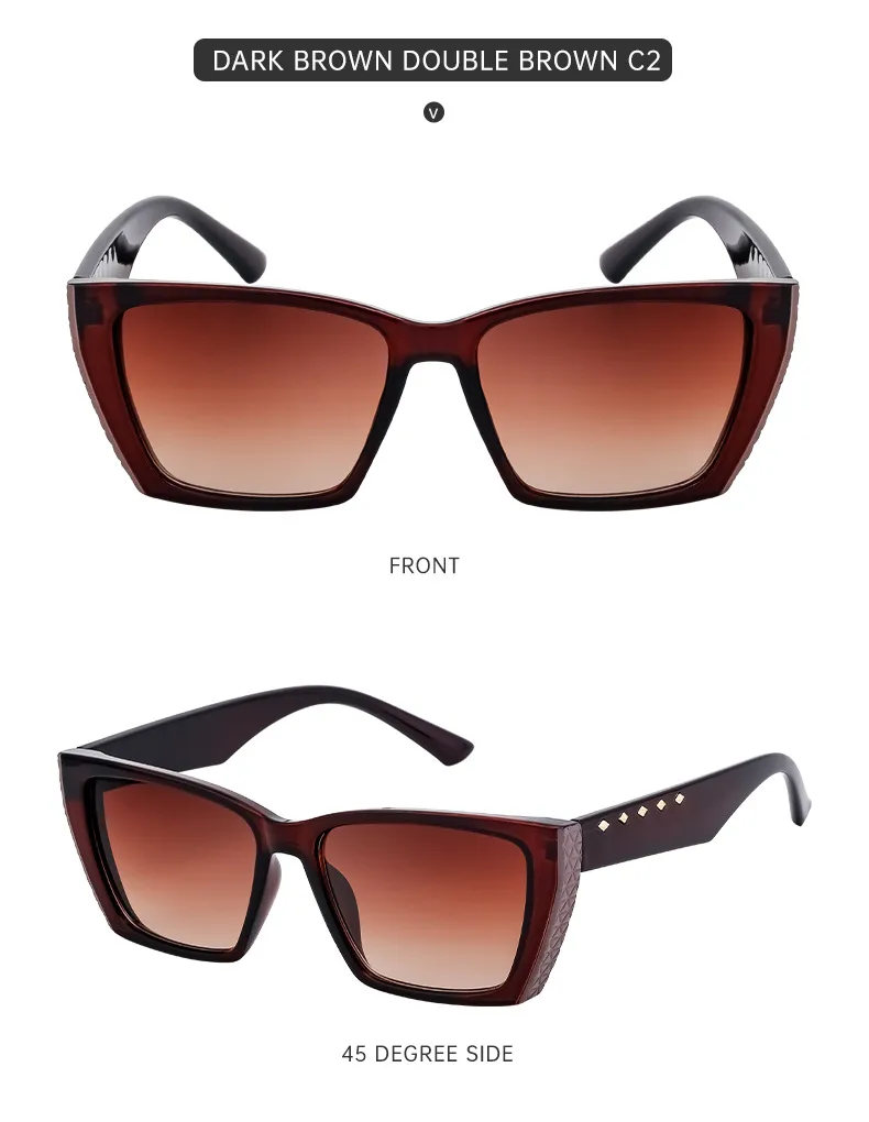 Carré Style Moderne Géométrique Pc Plein Cadre Femmes De Lunettes De Soleil display picture 12