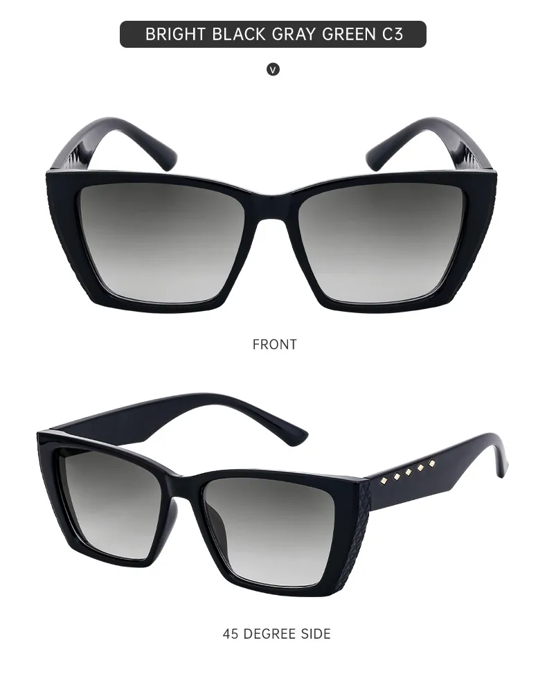 Carré Style Moderne Géométrique Pc Plein Cadre Femmes De Lunettes De Soleil display picture 13