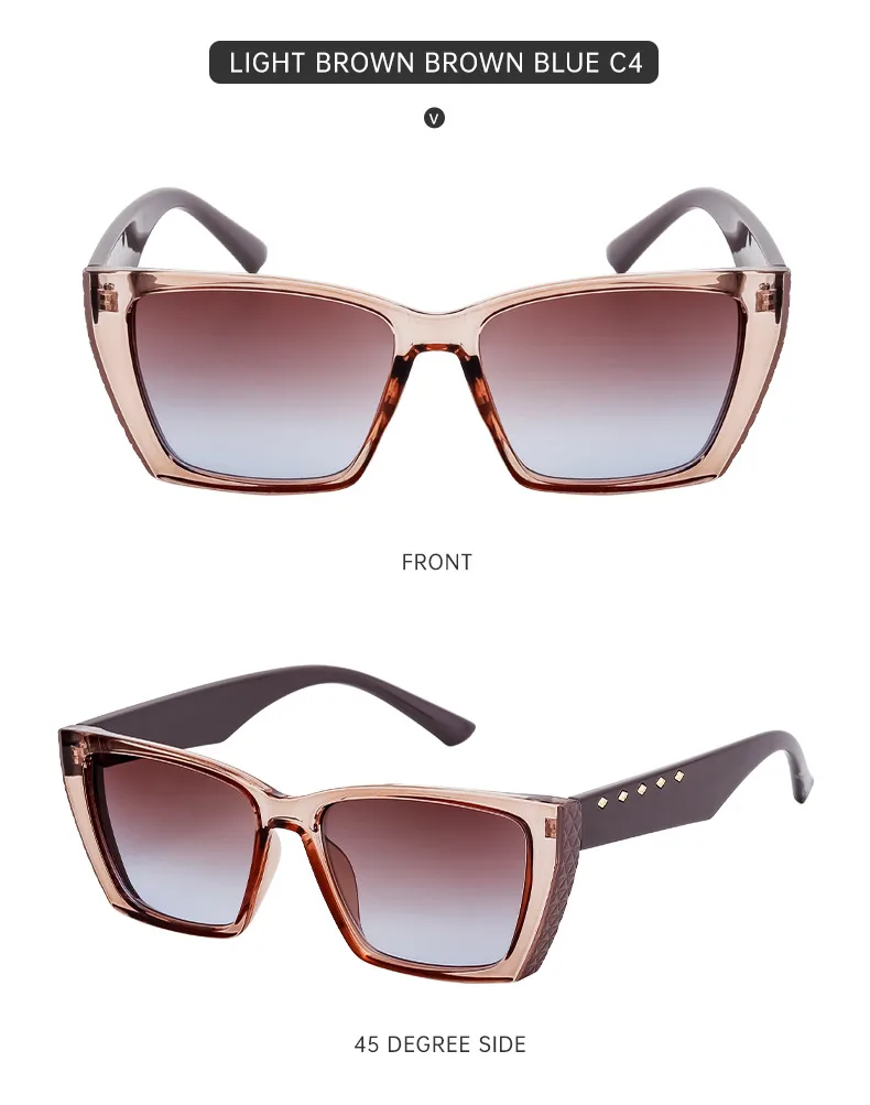 Square Modern Style Geometric Pc Full Frame Women's Sunglasses display picture 14