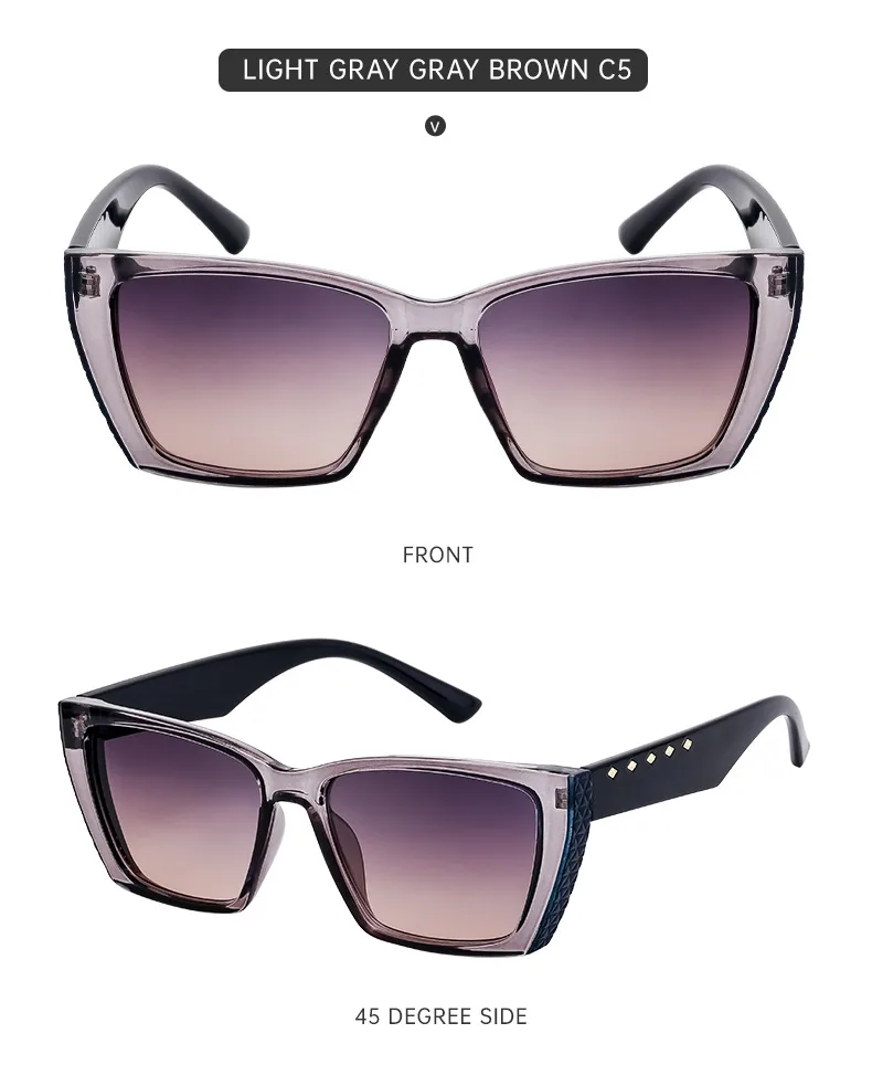 Square Modern Style Geometric Pc Full Frame Women's Sunglasses display picture 15