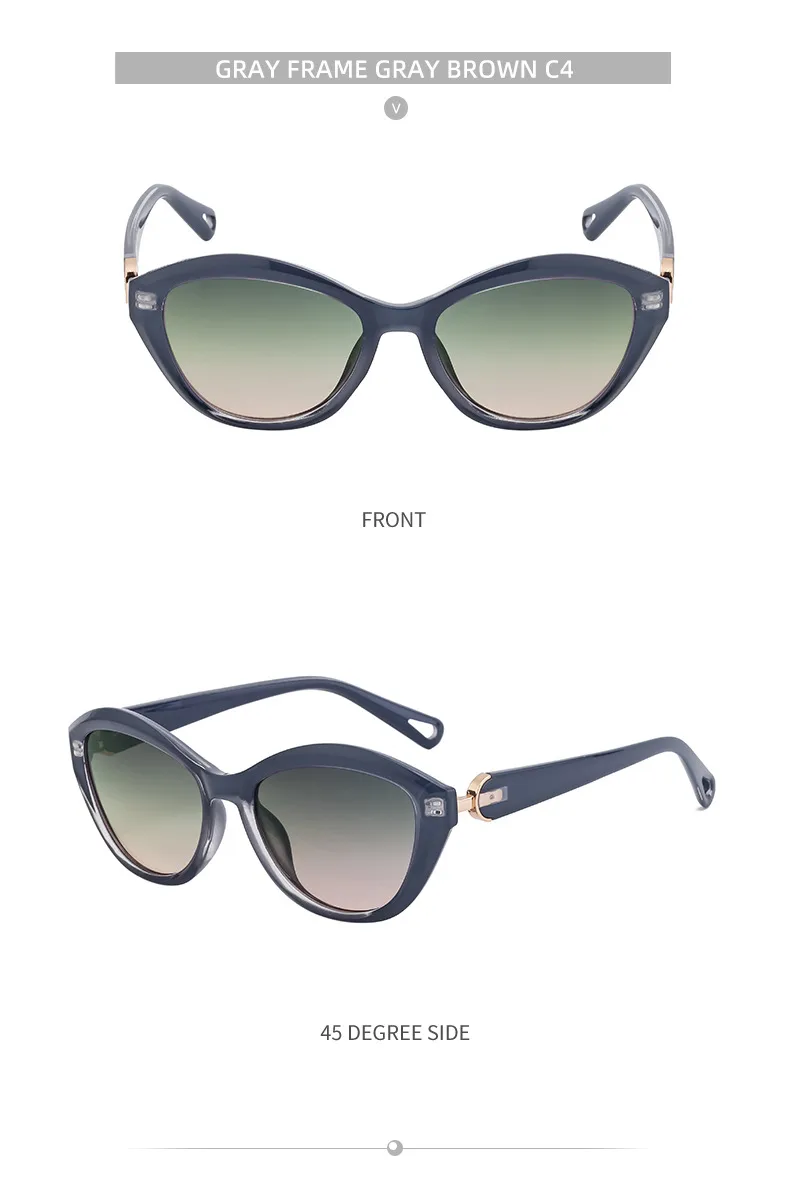 Oeil De Chat Style Vintage Style Classique Géométrique Pc Plein Cadre Femmes De Lunettes De Soleil display picture 17