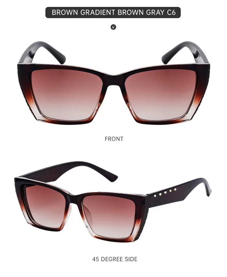 Carré Style Moderne Géométrique Pc Plein Cadre Femmes De Lunettes De Soleil display picture 16