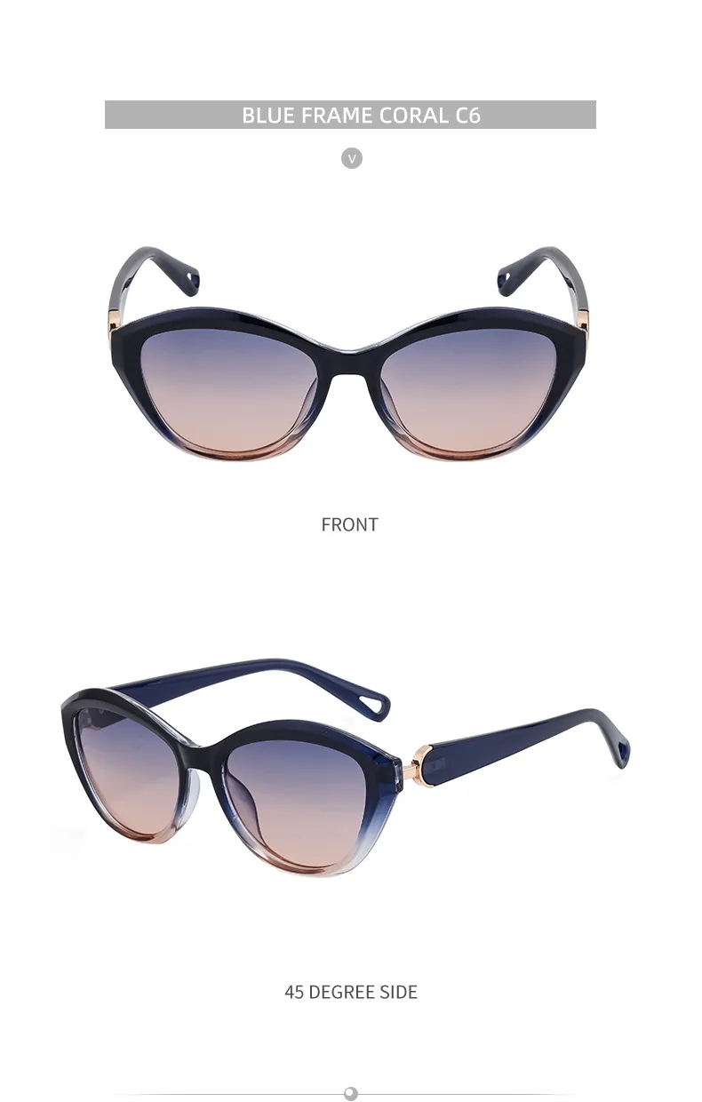 Ojo De Gato Estilo Vintage Estilo Clásico Geométrico Ordenador Personal Fotograma Completo Gafas De Sol Mujer display picture 19