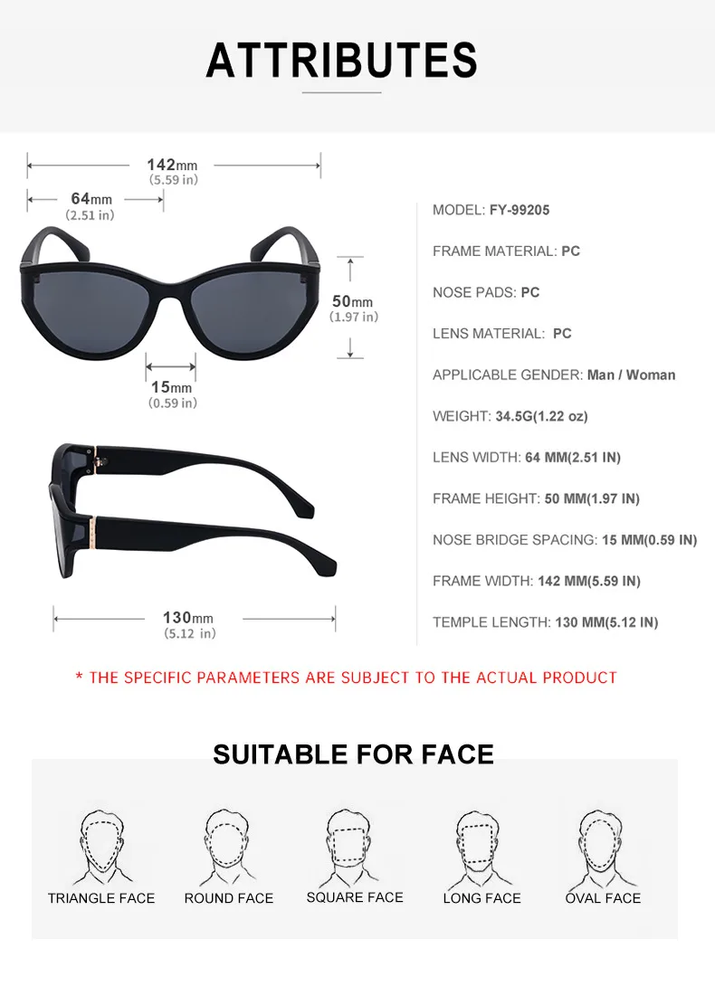 Cat Eye Classic Style Geometric Pc Full Frame Women's Sunglasses display picture 6