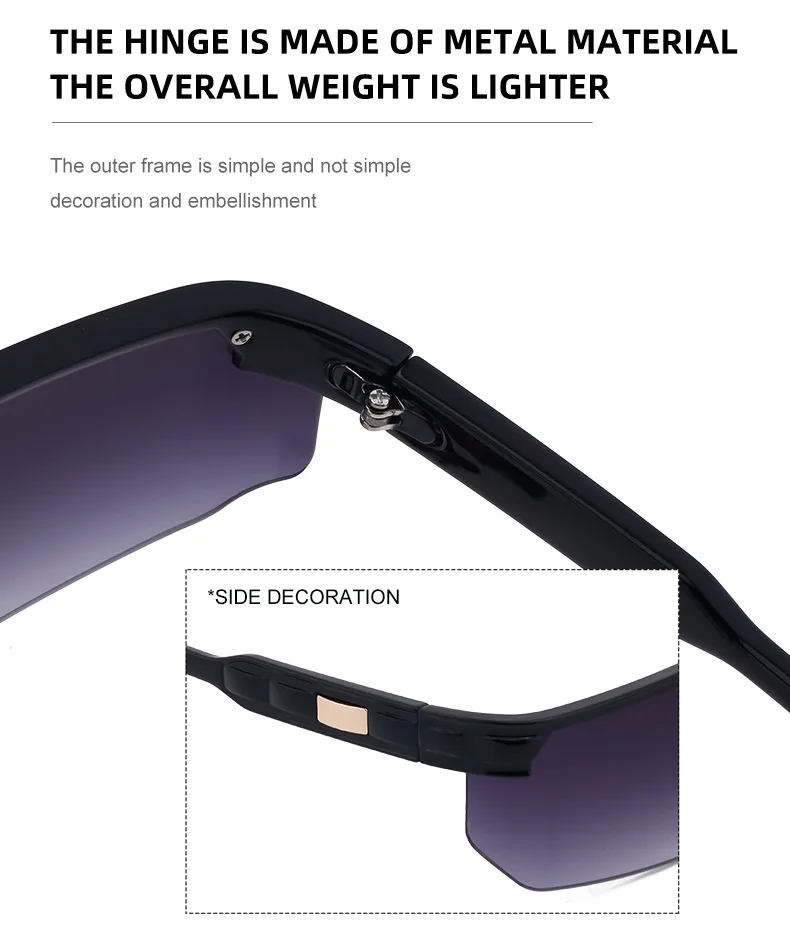 Cuadrado Estilo Vintage Estilo Clásico Geométrico Ordenador Personal Sin Marco Gafas De Sol Mujer display picture 9