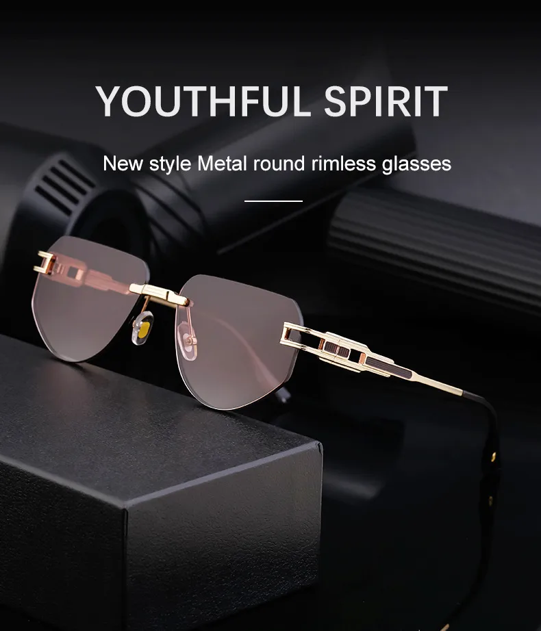 Square Retro Classic Style Geometric Pc Frameless Men's Sunglasses display picture 1