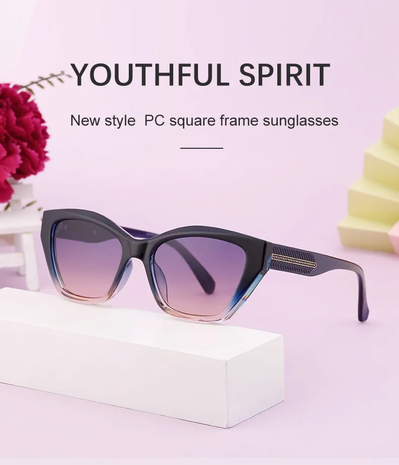 Cat Eye Vacation Classic Style Solid Color Pc Full Frame Women's Sunglasses display picture 1
