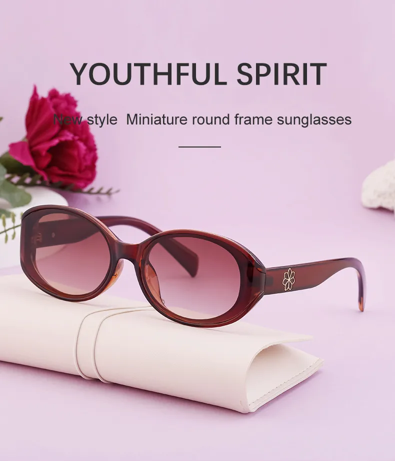 Oval Frame Vacation Simple Style Solid Color Pc Full Frame Women's Sunglasses display picture 1