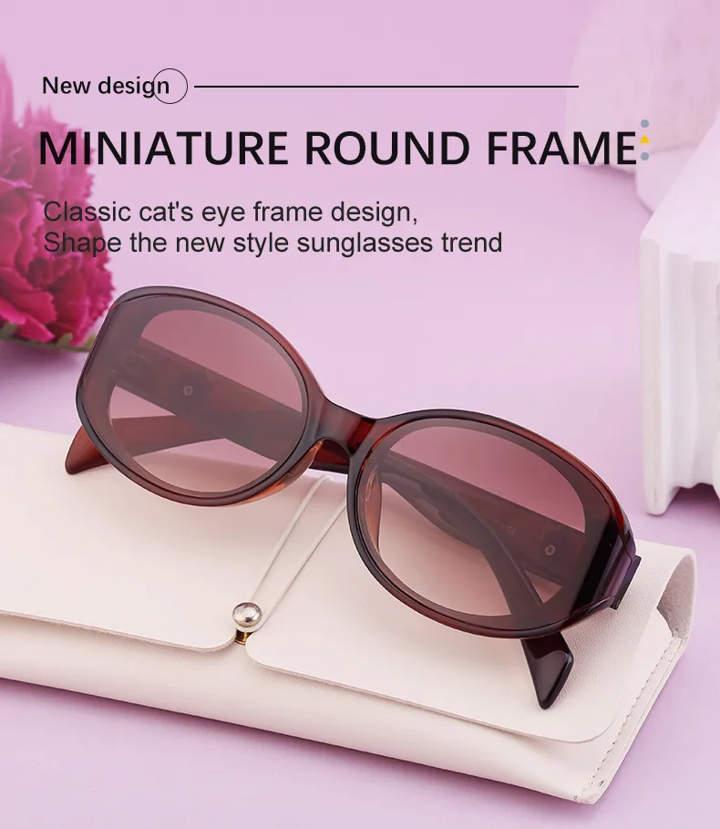 Oval Frame Vacation Simple Style Solid Color Pc Full Frame Women's Sunglasses display picture 2