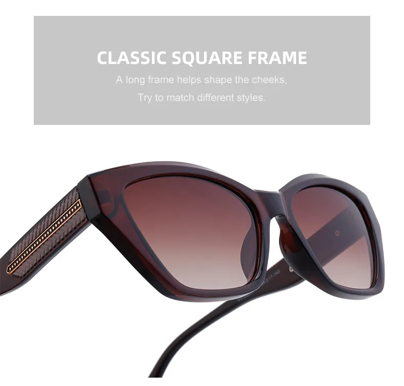 Oeil De Chat Vacances Style Classique Couleur Unie Pc Plein Cadre Femmes De Lunettes De Soleil display picture 7