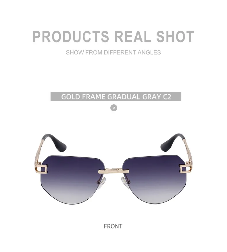 Square Retro Classic Style Geometric Pc Frameless Men's Sunglasses display picture 7