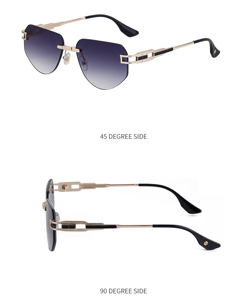 Square Retro Classic Style Geometric Pc Frameless Men's Sunglasses display picture 8