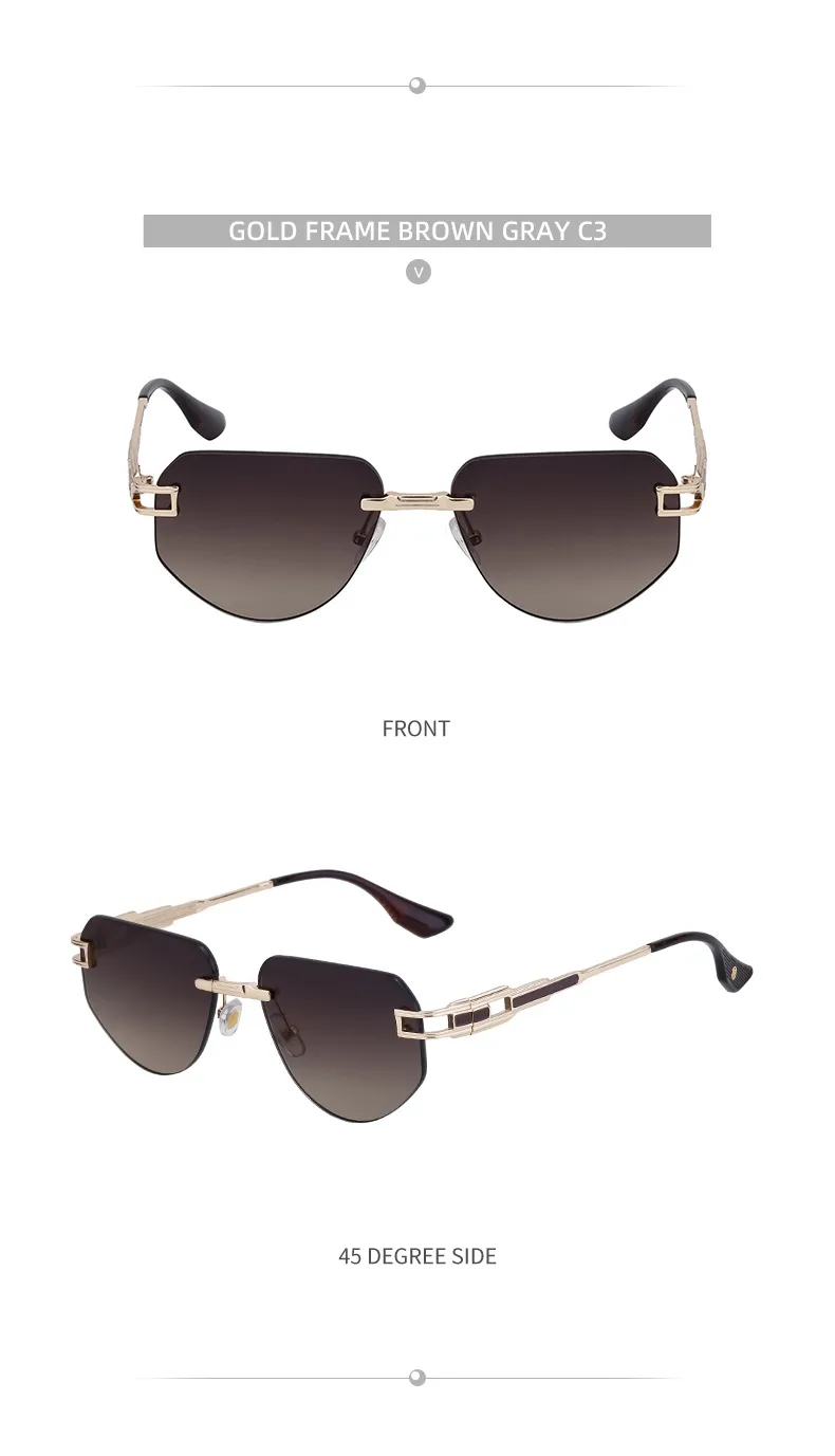 Square Retro Classic Style Geometric Pc Frameless Men's Sunglasses display picture 10