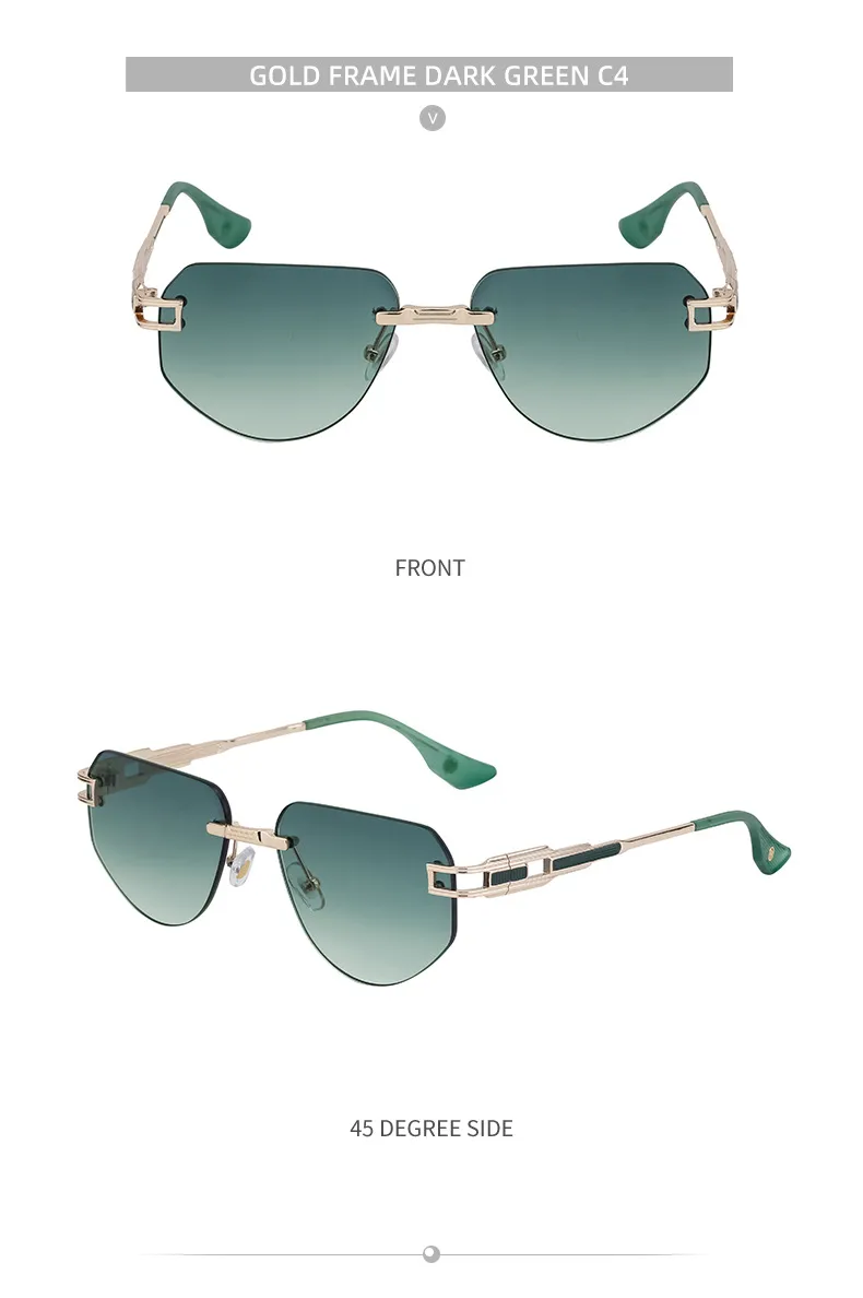 Square Retro Classic Style Geometric Pc Frameless Men's Sunglasses display picture 11