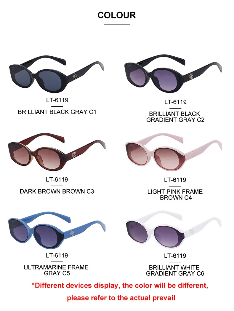 Oval Frame Vacation Simple Style Solid Color Pc Full Frame Women's Sunglasses display picture 7