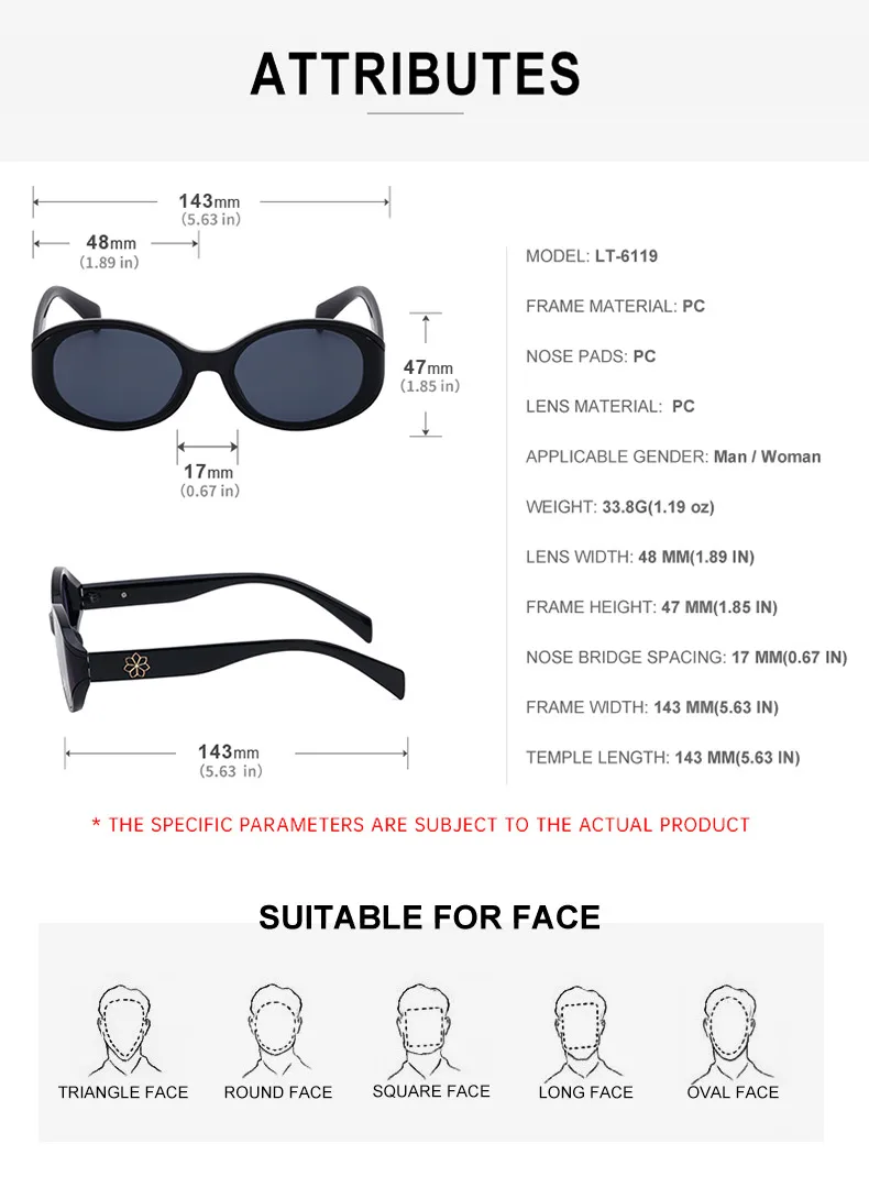 Cadre Ovale Vacances Style Simple Couleur Unie Pc Plein Cadre Femmes De Lunettes De Soleil display picture 8