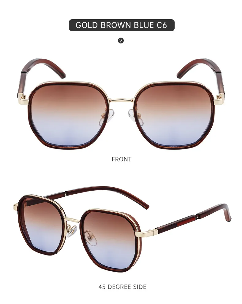 Square Vacation Simple Style Color Block Pc Full Frame Women's Sunglasses display picture 7