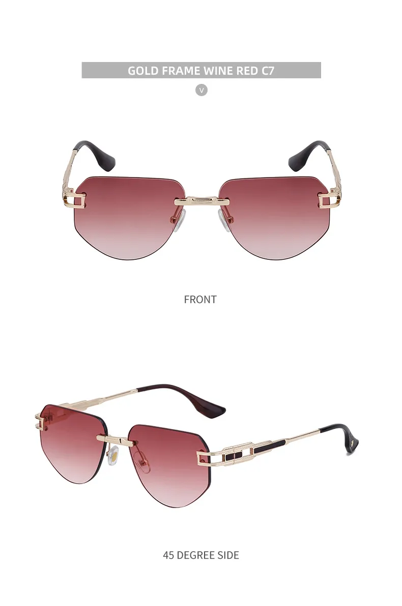 Square Retro Classic Style Geometric Pc Frameless Men's Sunglasses display picture 14