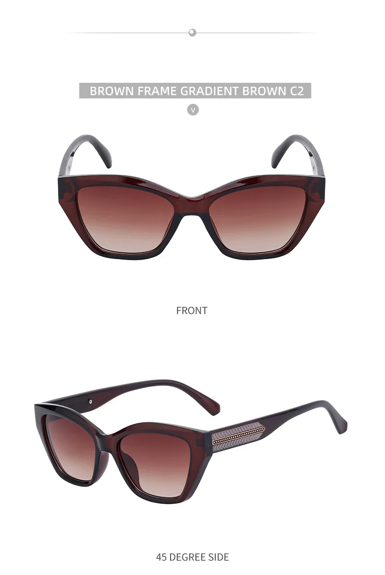 Cat Eye Vacation Classic Style Solid Color Pc Full Frame Women's Sunglasses display picture 15