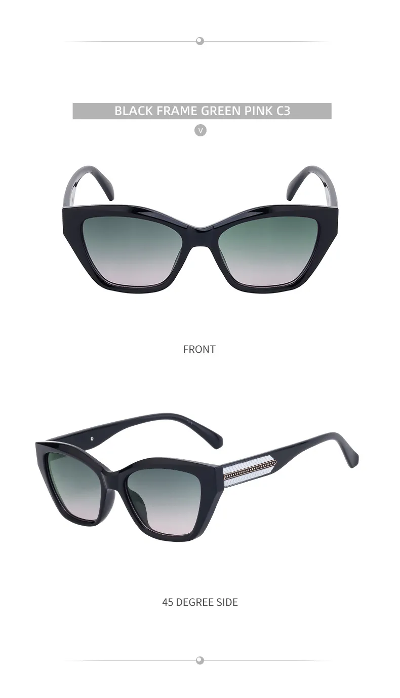 Cat Eye Vacation Classic Style Solid Color Pc Full Frame Women's Sunglasses display picture 16