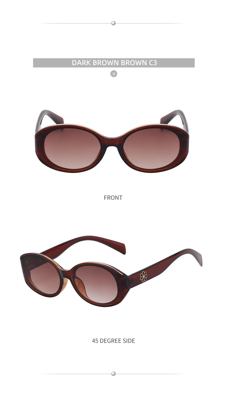 Oval Frame Vacation Simple Style Solid Color Pc Full Frame Women's Sunglasses display picture 11