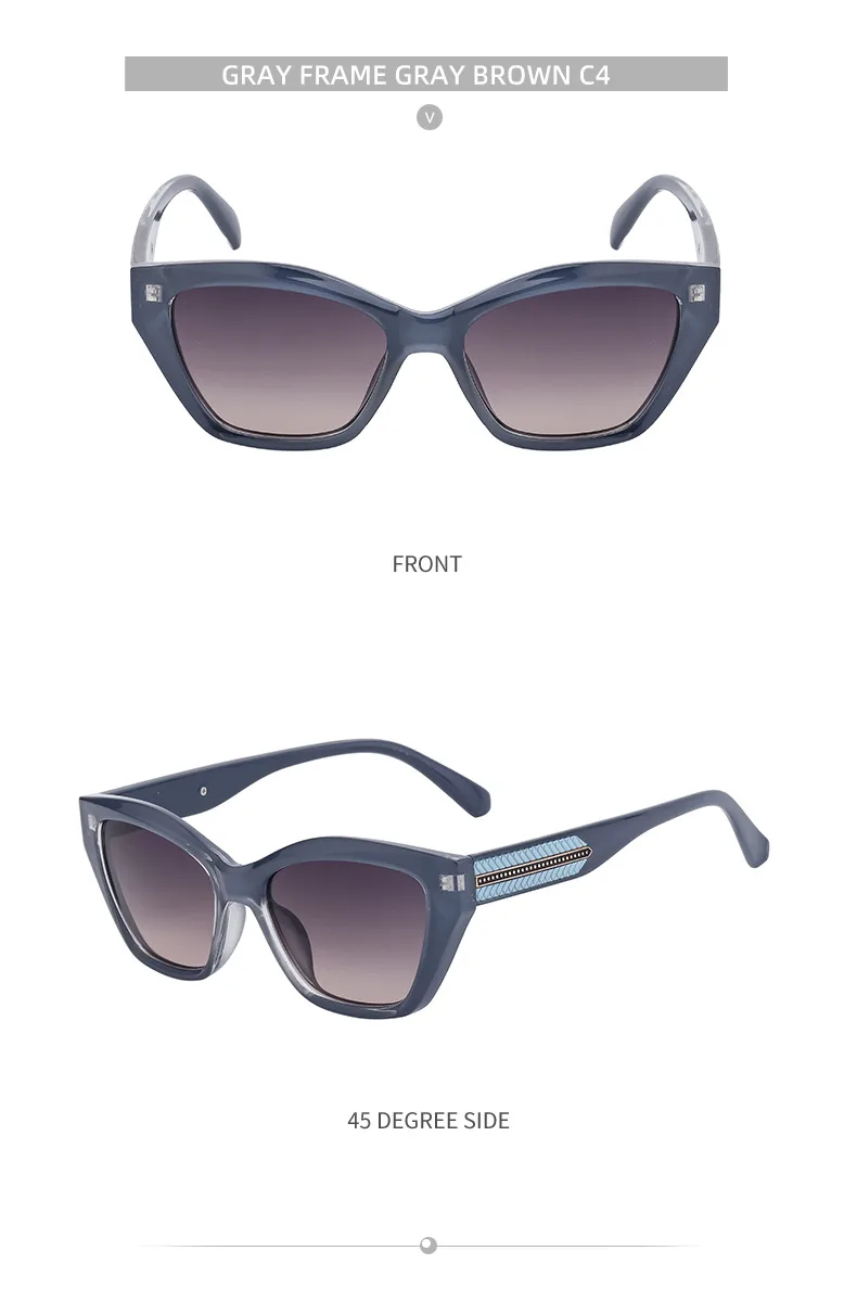 Cat Eye Vacation Classic Style Solid Color Pc Full Frame Women's Sunglasses display picture 17