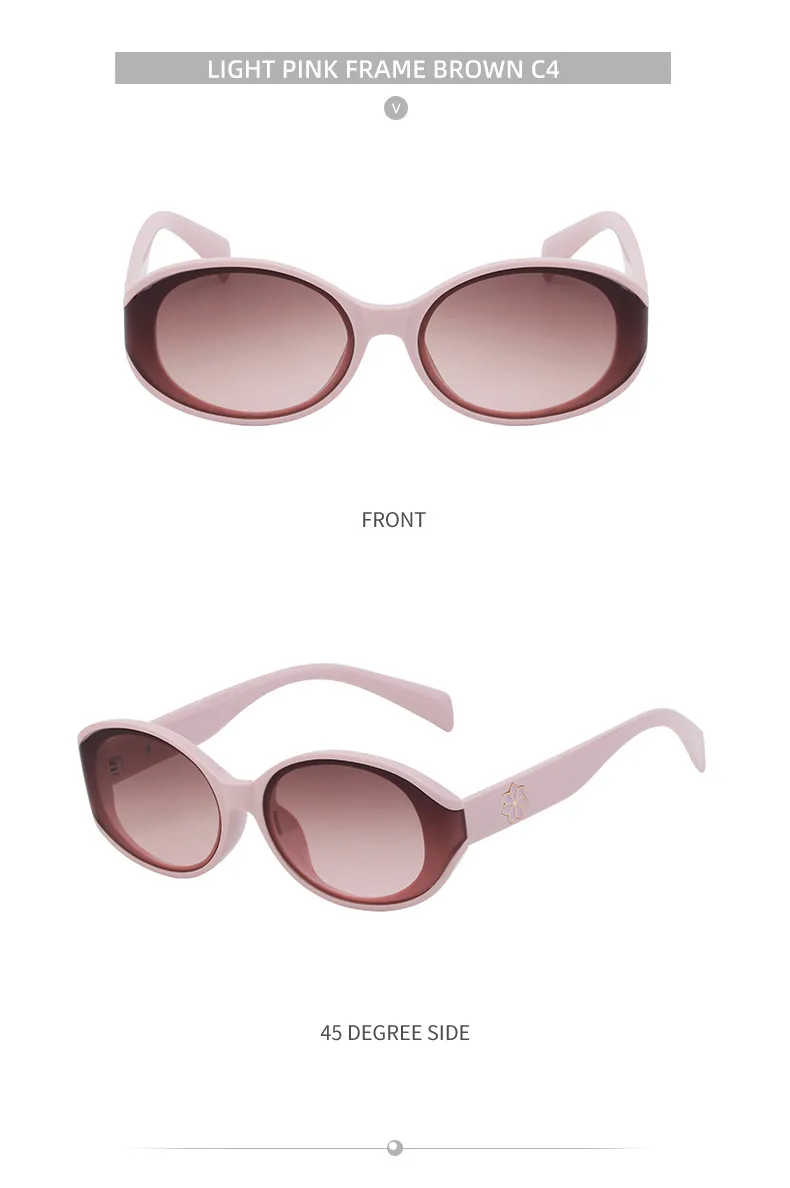 Oval Frame Vacation Simple Style Solid Color Pc Full Frame Women's Sunglasses display picture 12